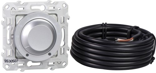 Терморегулятор механический с датчиком без рамки Schneider Electric Odace 0С +50С алюминий картинка